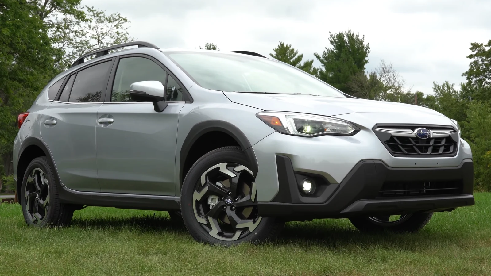 Silver 2021 Subaru Crosstrek photographed outdoors